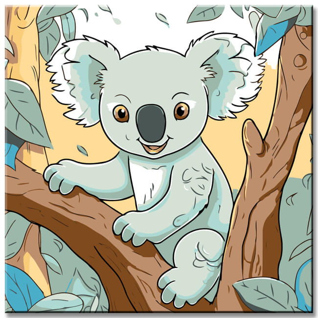 Painting by numbers kids koala bear