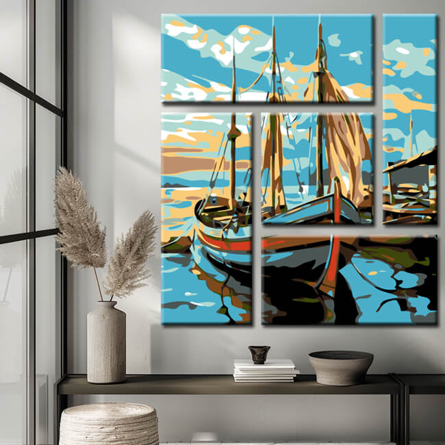 Painting by Numbers Sailboat 5-Panel