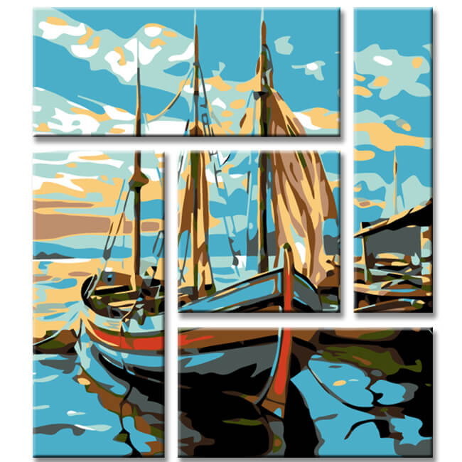 Painting by Numbers Sailboat 5-Panel