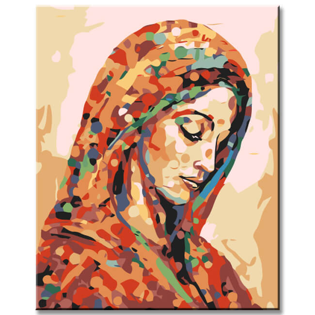 Paint by Numbers Mother of God Painting
