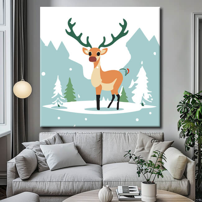 Painting by numbers for children deer