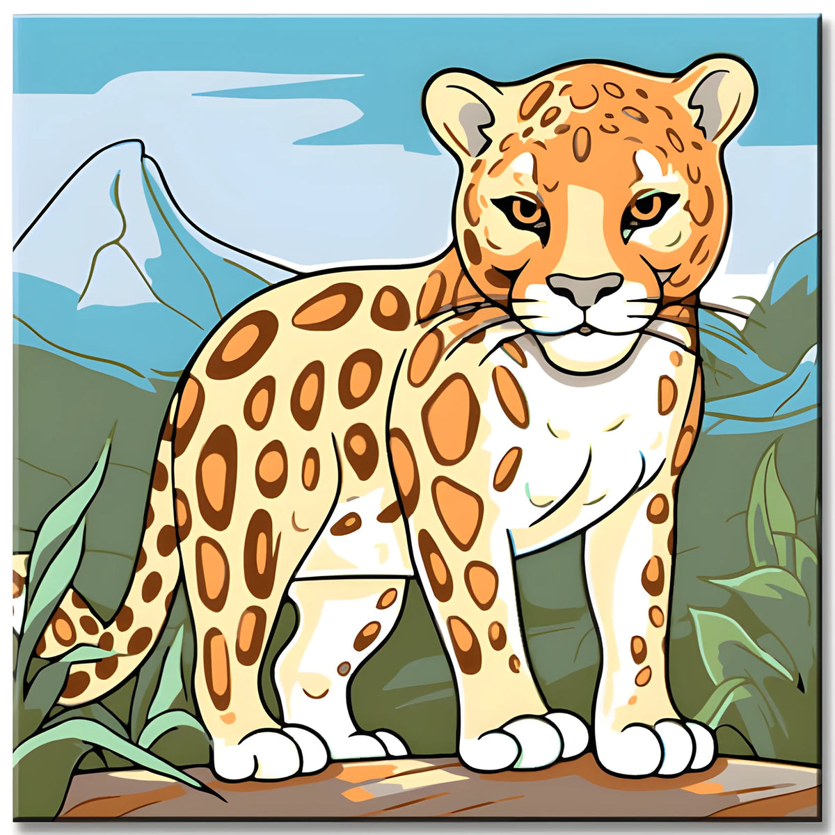 Young Leopard on an Exploration Tour - Paint by Numbers