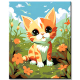 Cute Kitten in The Garden Painting by Numbers