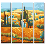 Painting by Numbers Tuscany Painting Art 4-Panel