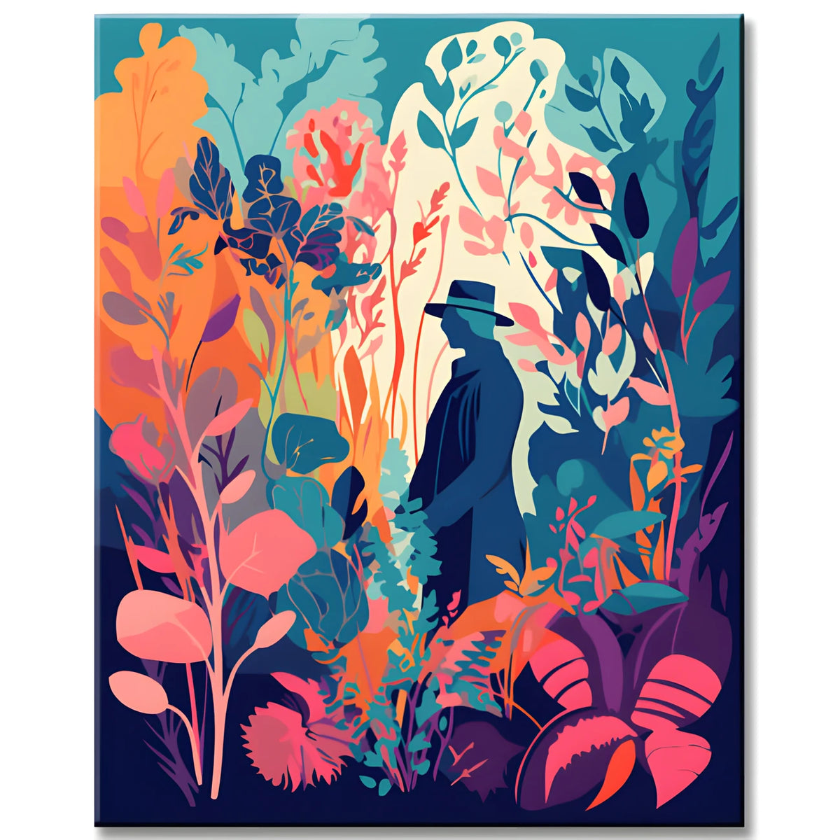 Paint by Numbers Man in the Flower Garden