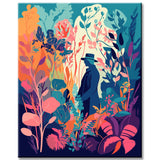 Man in the flower garden - painting by numbers