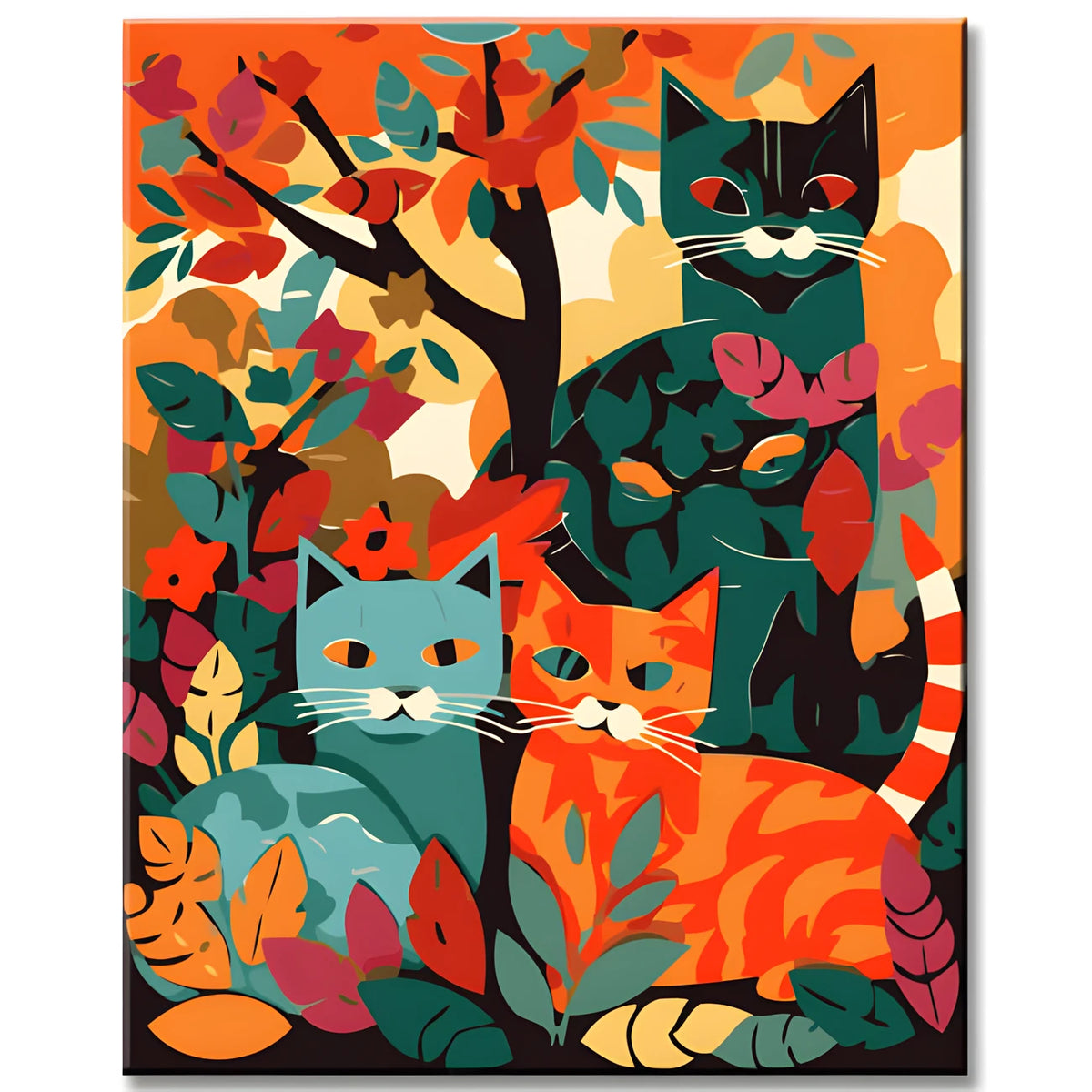 Autumnal Kittens Painting by Numbers