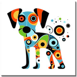 Leinwandkunst im Cubismus-Stil – Abstract Tiermotive as Bilderwand, 5 parts