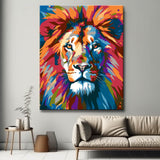 Abstract Lion Face - Paint by Numbers in Geometric Style