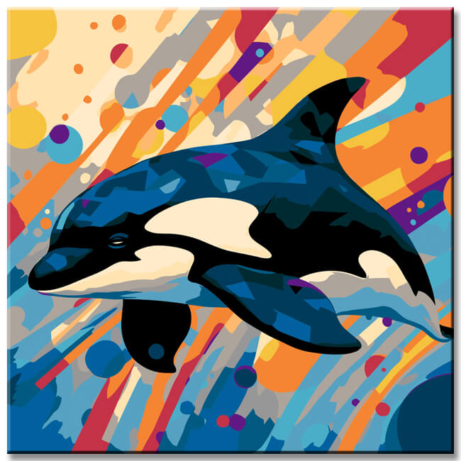 Orca Cubism - Painting by Numbers