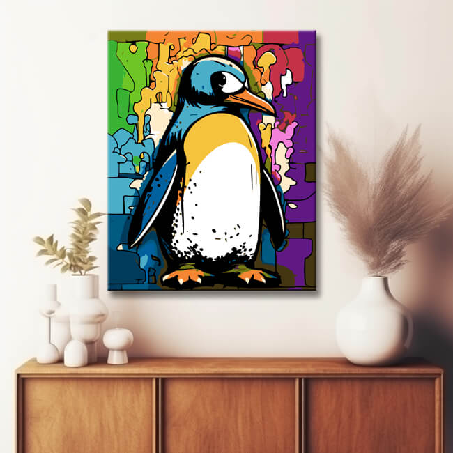 Penguin - Paint by Numbers Graffiti Set