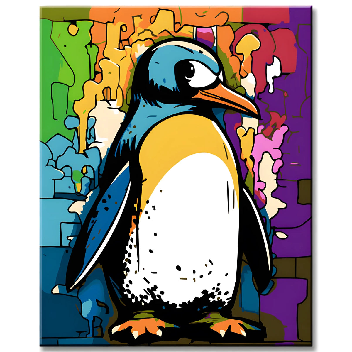 Penguin Paint by Numbers Graffiti Set