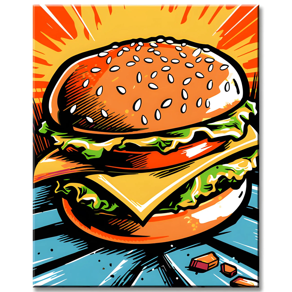 Hamburgers - Paint by Numbers in PopArt Style