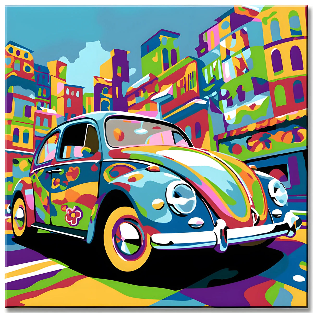 Colorful Cartoon Car Paint by Numbers