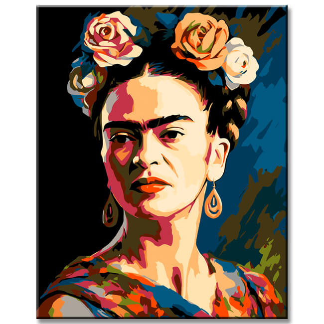 White roses painting by numbers