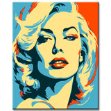 Pop Art Beautiful Woman with Red Lips Painting by Numbers