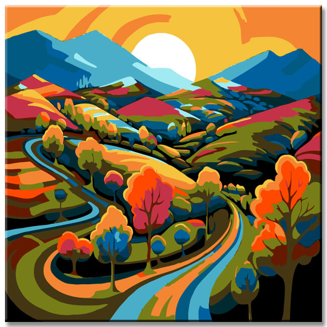 Landscape painting by numbers