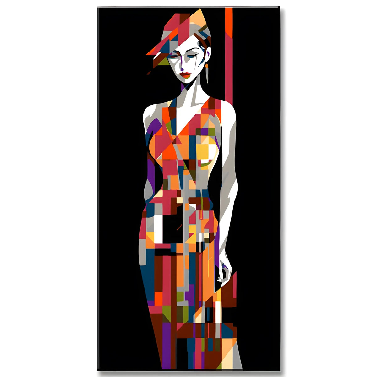 Female Portrait in Cubist Reality Painting by Numbers