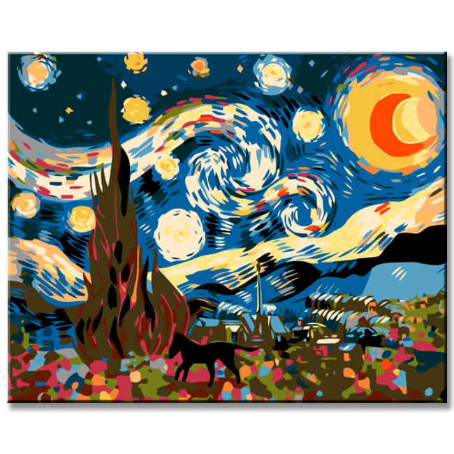 Painting by Numbers Star Moon Night