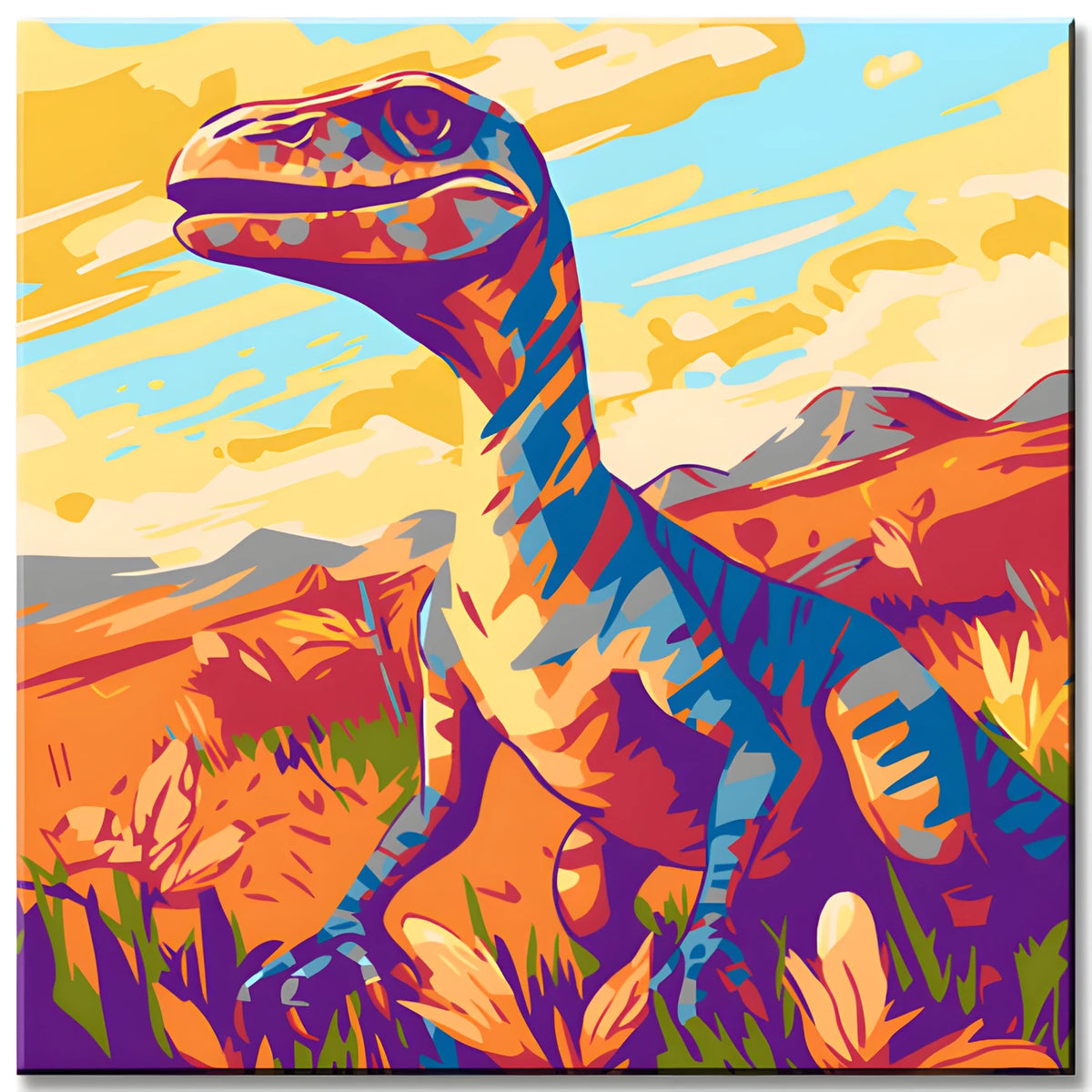 Painting by Numbers Colored Dino
