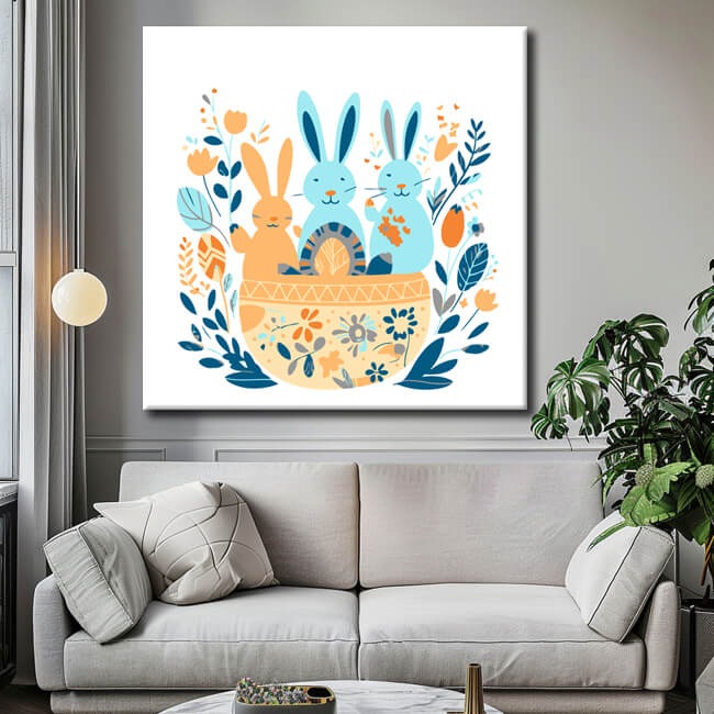 Painting by numbers: Easter bunny picture