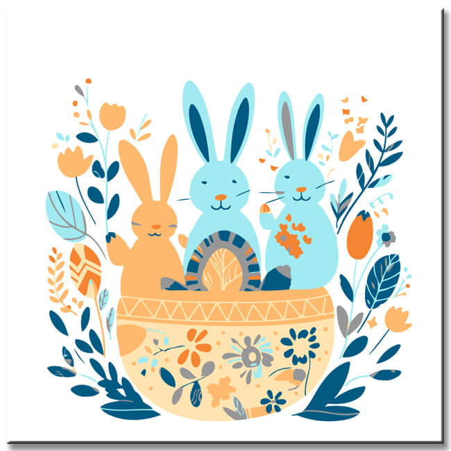 Painting by numbers: Easter bunny picture
