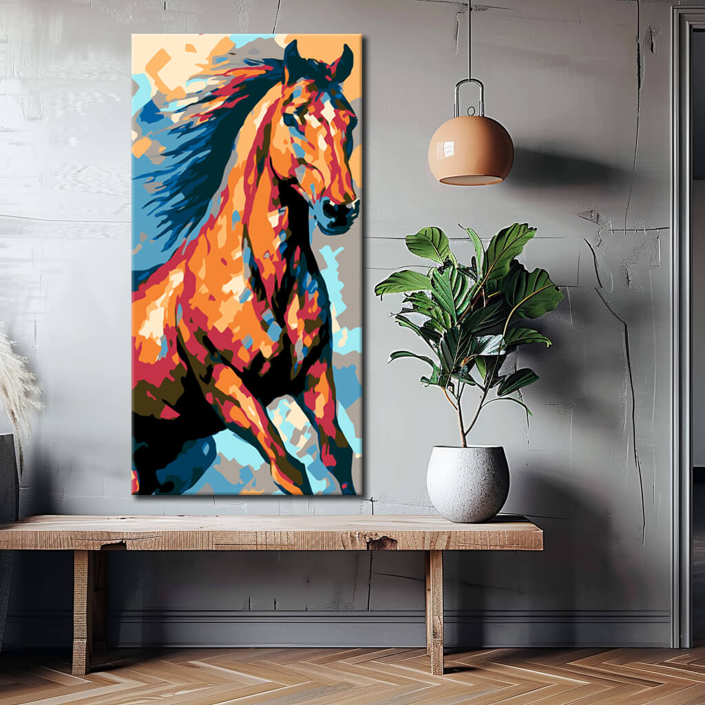 Painting by Numbers: Colored Horse Portrait