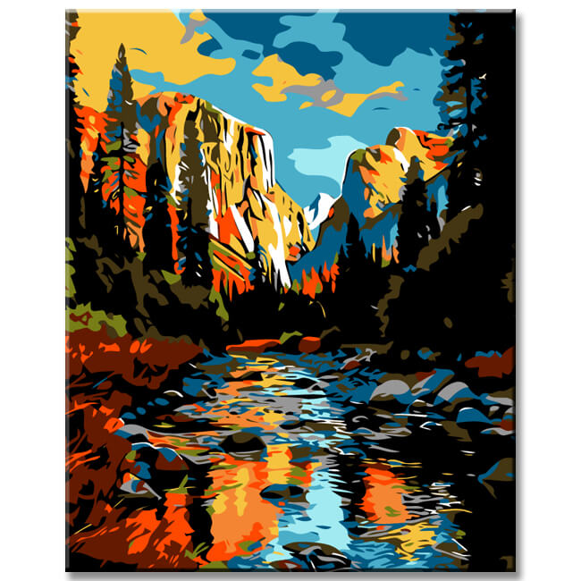 Painting by Numbers River in The High Mountains