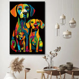 Painting by Numbers: Dog Family in Picasso Style