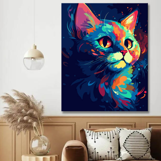 Paint by Numbers: Cat in Vivid Colors