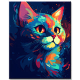Paint by Numbers Cat in Vivid Colors