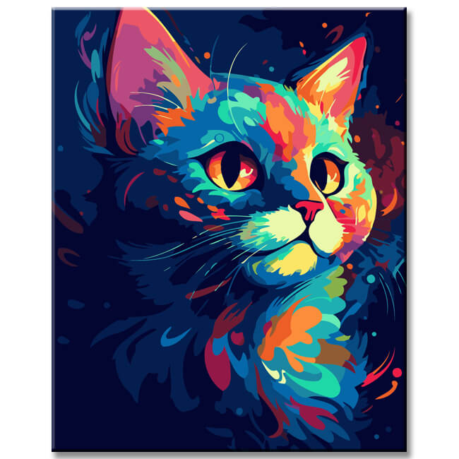 Paint by Numbers: Cat in Vivid Colors