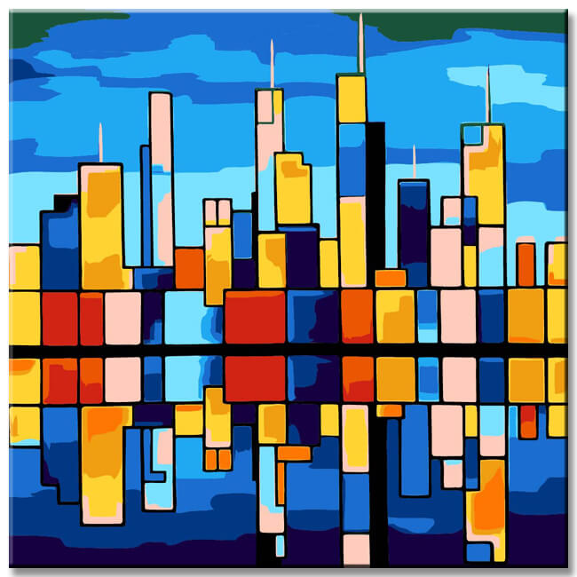 Cubist Artwork on a Galerieleinwand – Stilvolle und Einzigartige Wandbilder, 9 parts
