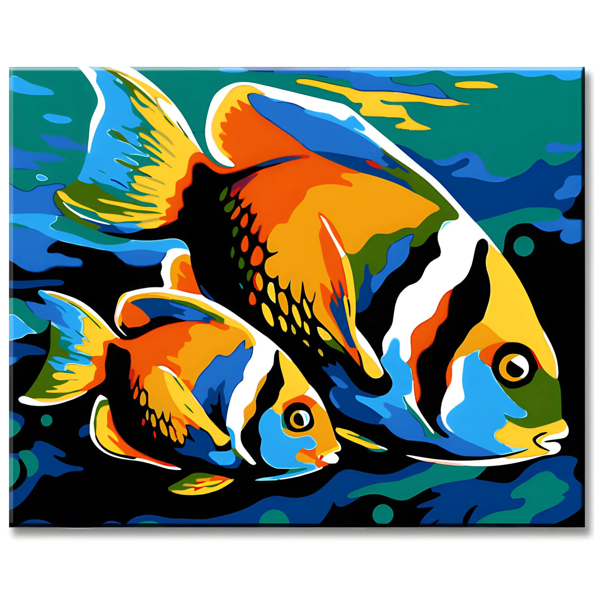 School of Angel Fish Painting by Numbers