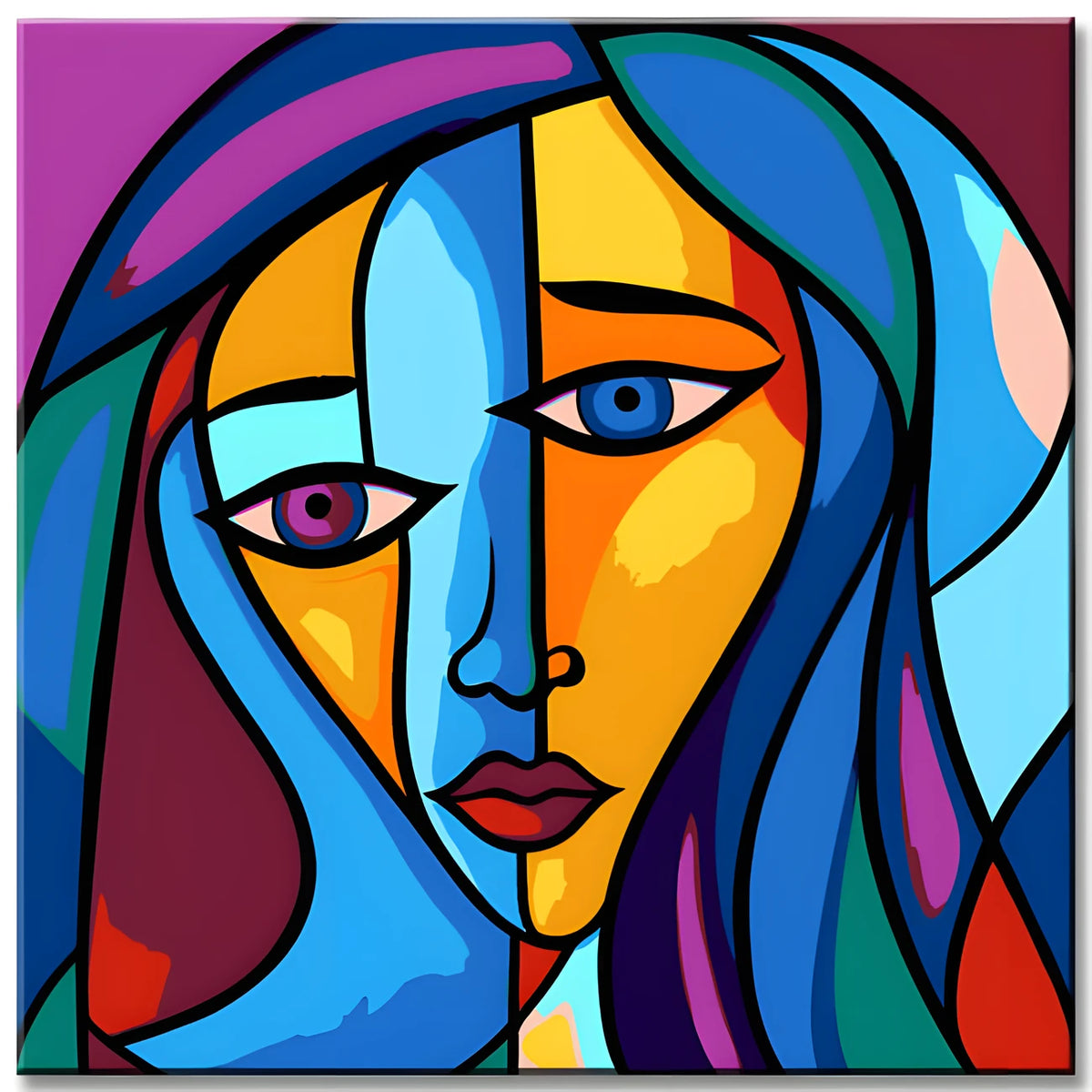 Abstract Woman's Face Painting by Numbers