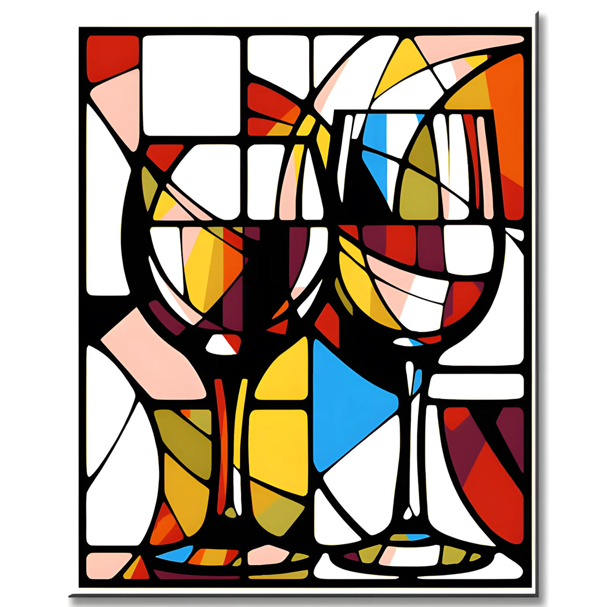 Geometric Wine Glasses Painting by Numbers