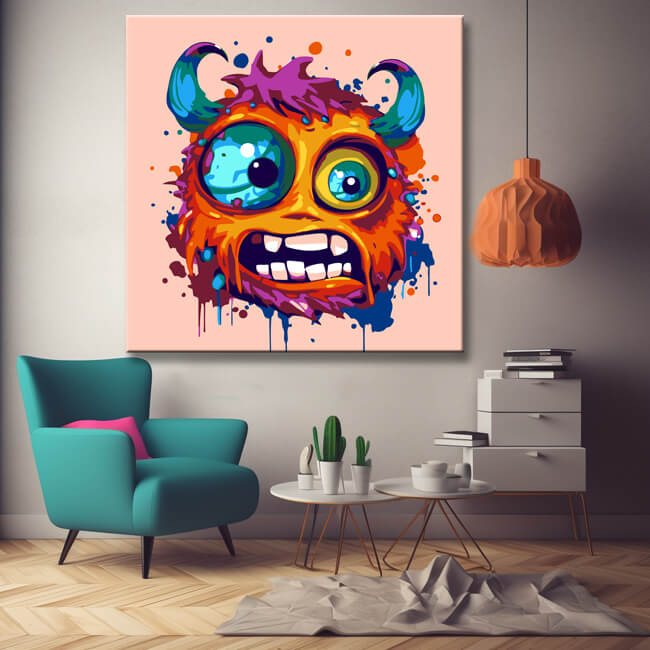 Monster face creative - painting by numbers