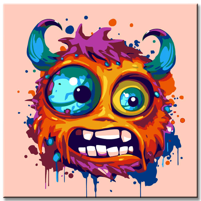 Monster face creative - painting by numbers