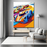 Racing cars on the racetrack - painting by numbers
