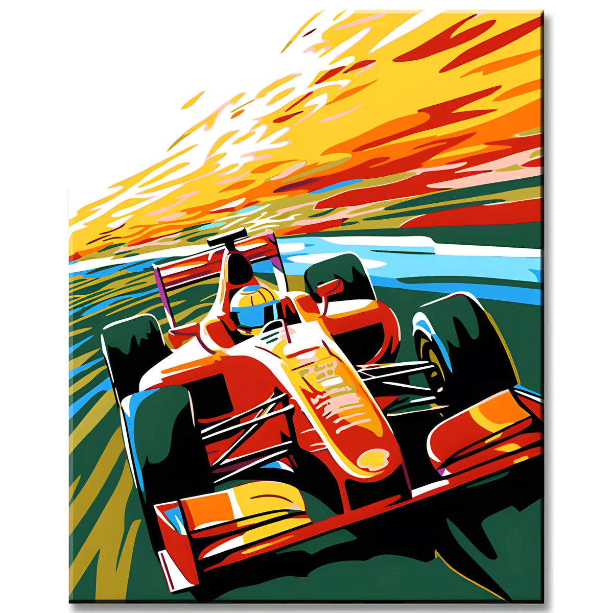 Formula 1 Racing Cars on The Race Track Painting by Numbers