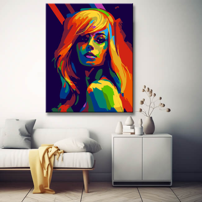 Lady with long hair - painting by numbers