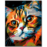 Scottish Fold Cat Painting by Numbers | Colorful art in the Picasso style