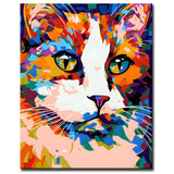 Paint by numbers in Picasso style Ragdoll cat