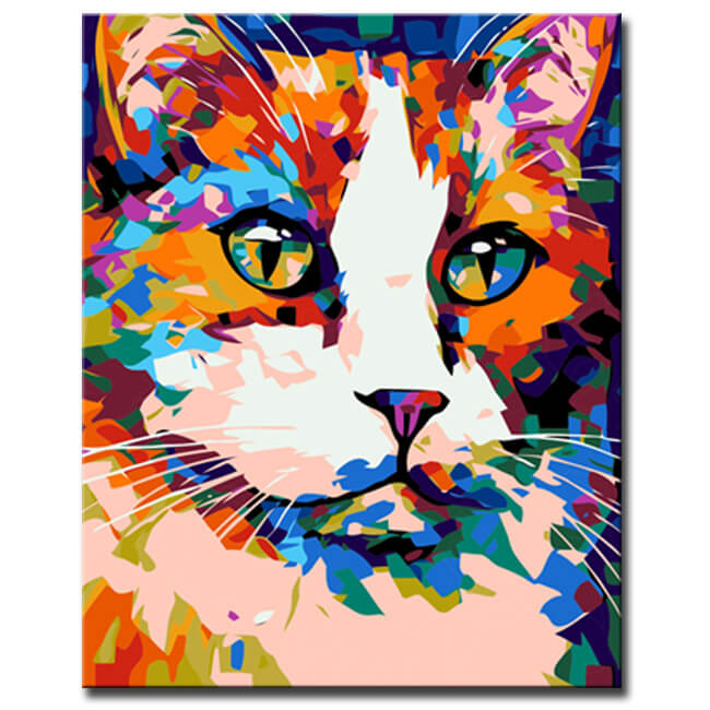 Ragdoll Cat in Picasso Style Painting by Numbers