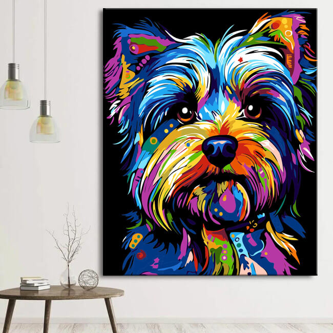 Painting by numbers - Yorkie in Picasso style