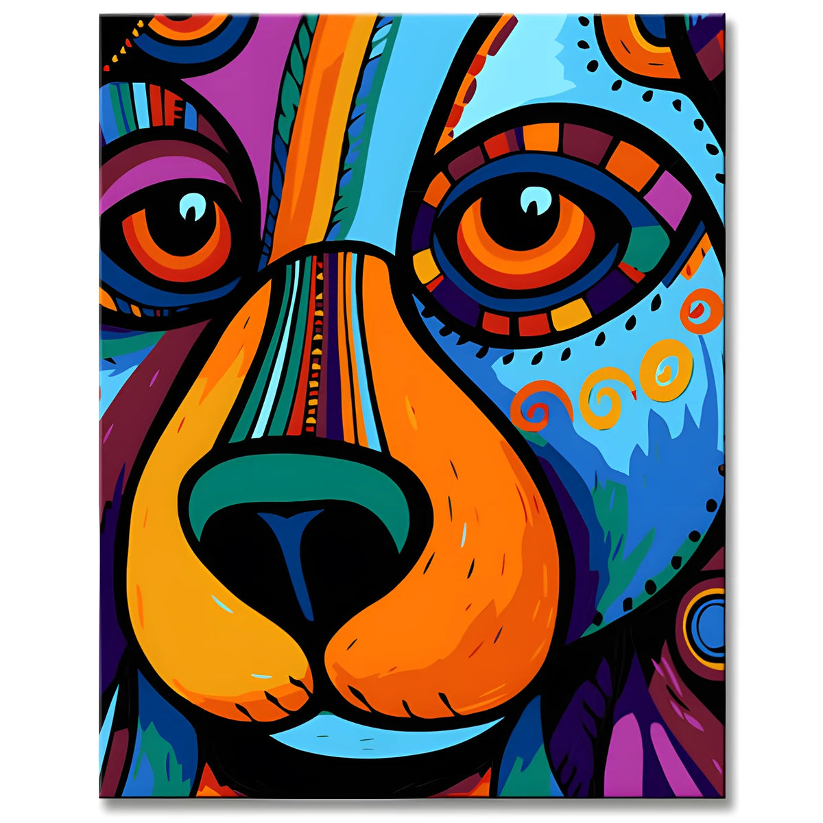 Bear Portrait Painting by Numbers Picasso Style