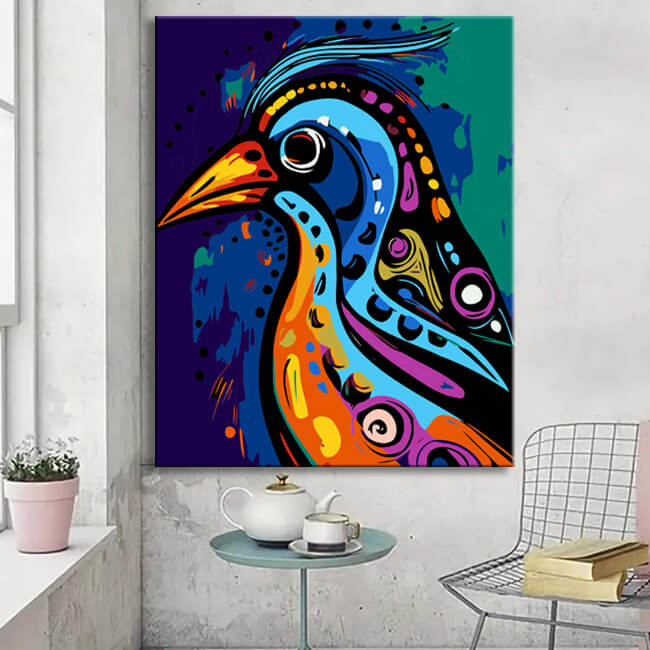 Painting by numbers - Bird in Picasso style