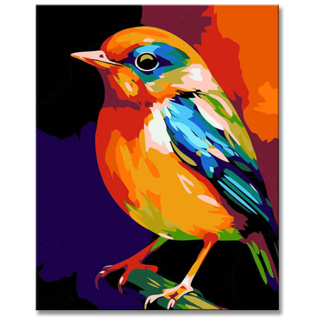Nightingale Bird Painting by NumbersPicture for Adults
