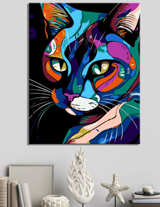 Paint by Numbers Bombay Cat in Picasso Style
