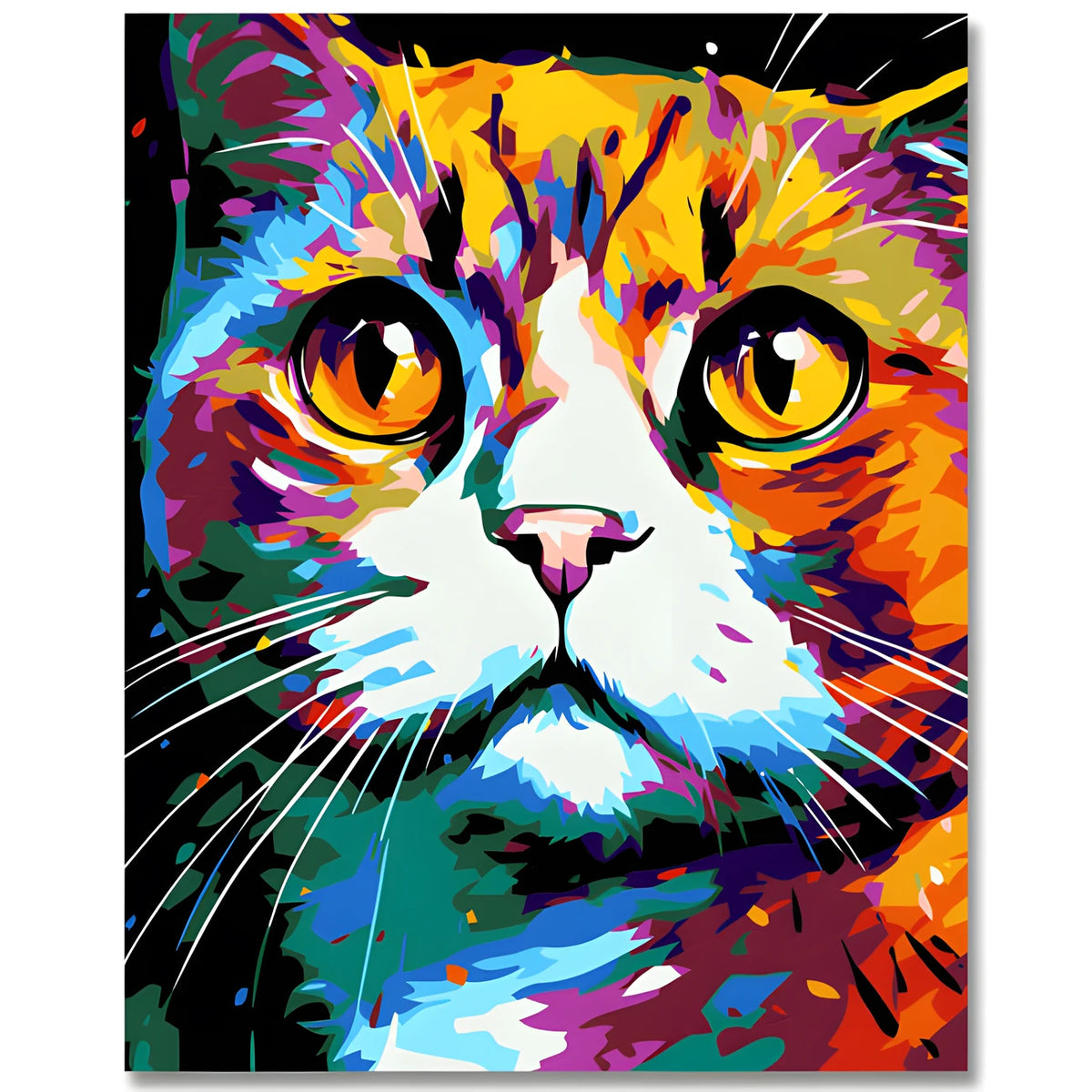 Paint by Numbers Scottish Fold Cat in the Style of Picasso